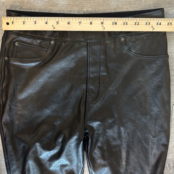 Spanx Faux Leather Like Ankle Skinny Pants Women’s M Black Brown - Picture 4 of 9